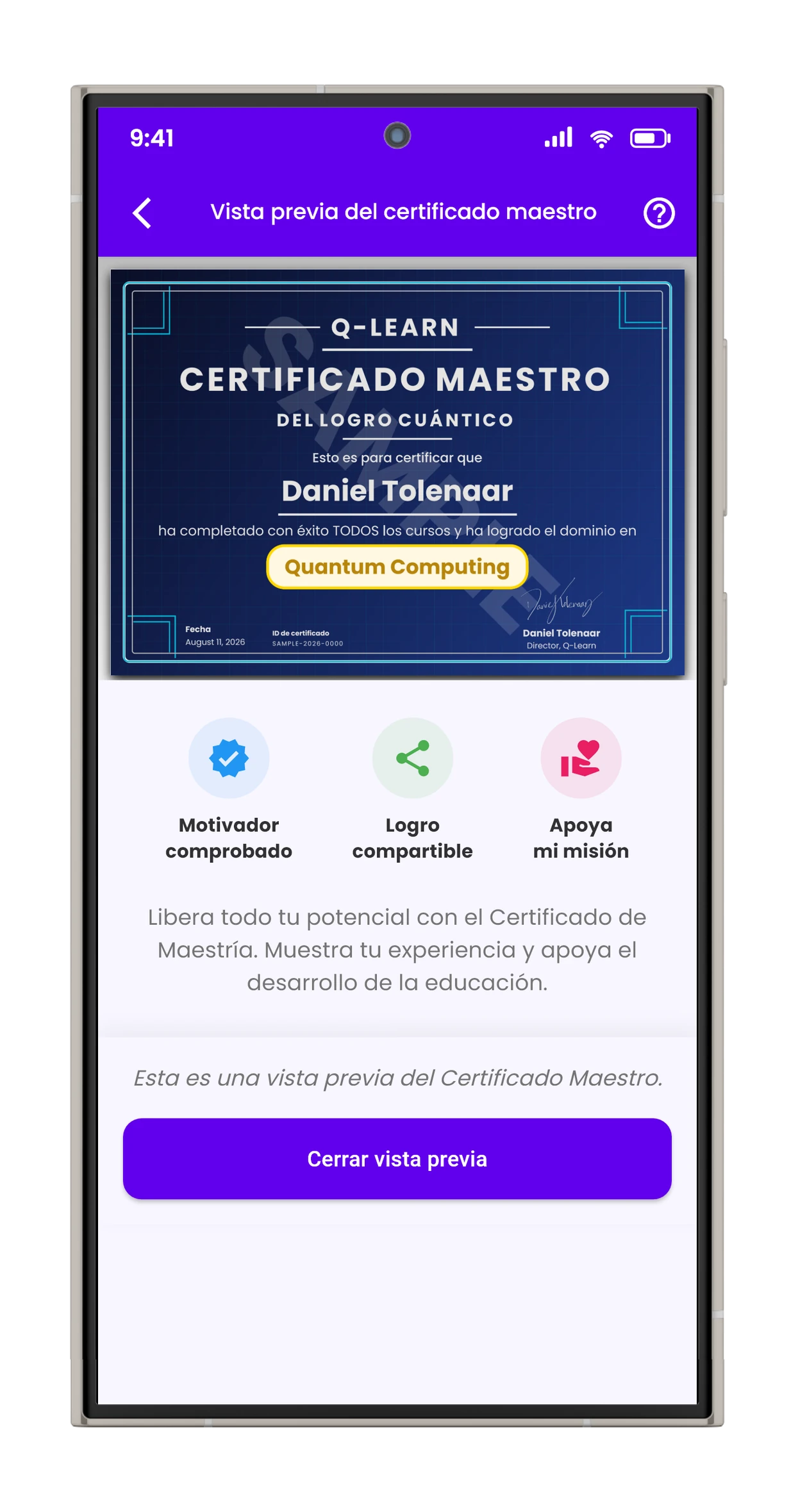Certificado Máster